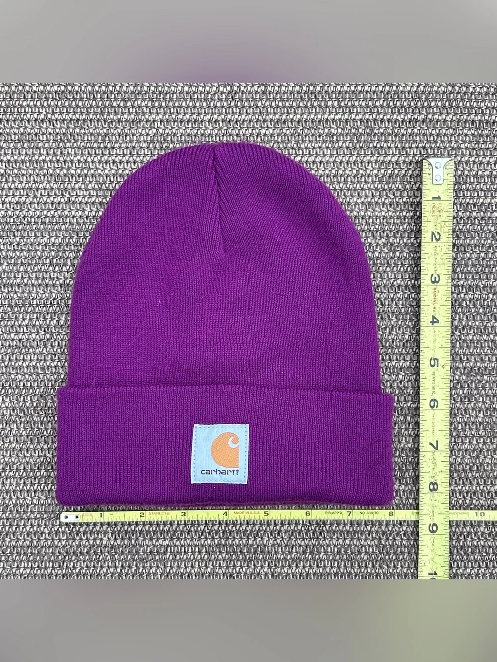 Carhartt Kids Knit Beanie in Burgundy with Logo Patch